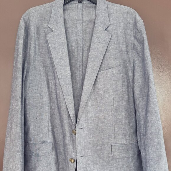 J. Crew Blue Chambray Unlined Blazer - 46R Slim Fit - Picture 1 of 4